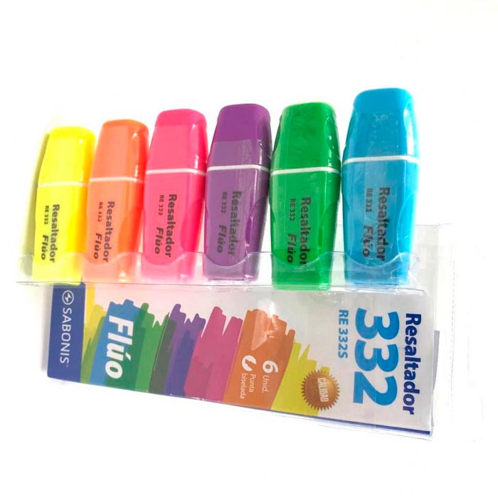 Resaltador Pastel RE336-S Sabonis 6 colores