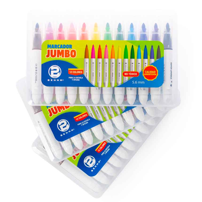 Marcador Jumbo 4.9mm Benma 12 colores
