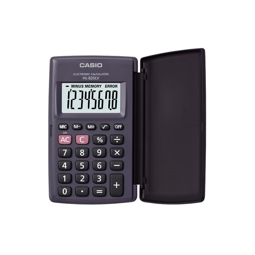 Mini calculadora negro con tapa