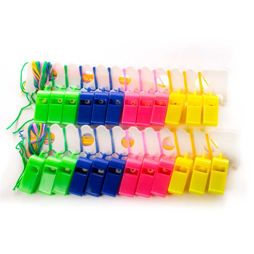 Silbato de Colores paq. de 24piezas economico