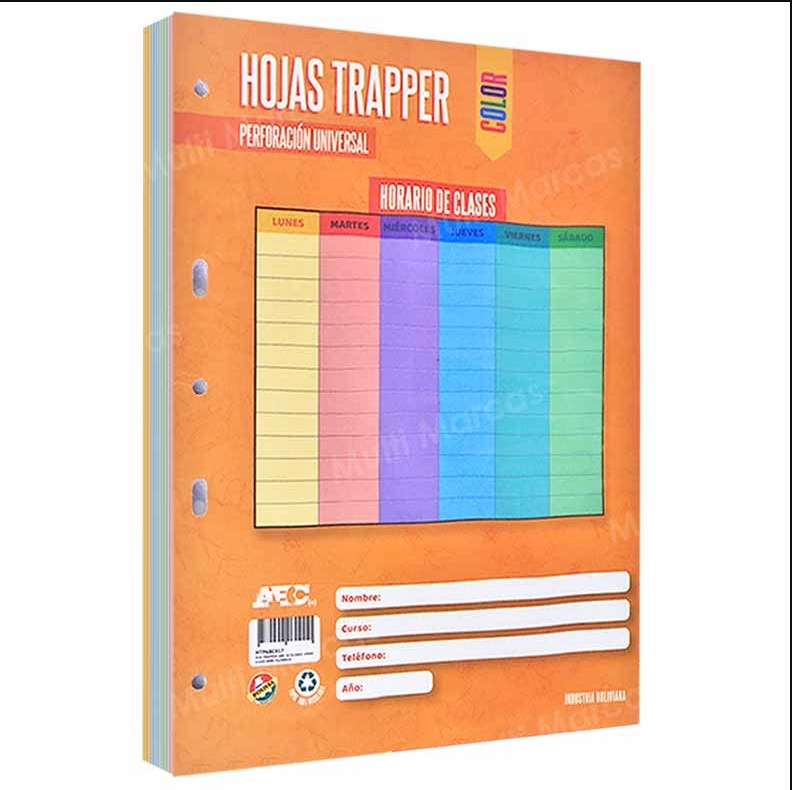 Hojas Traper ABC 5 perforaciones 200 hojas