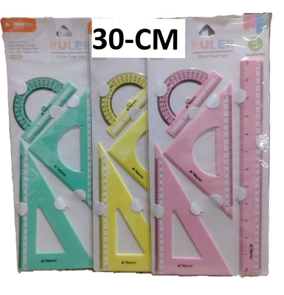 estuche geometrico 30cm C/pastel 4PCS