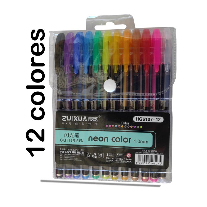 Boligrafo HG6107-12 Zuixua neon 12 colores