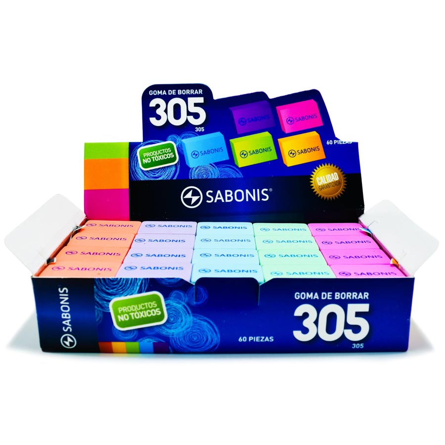 Borrador colores 305 Sabonis 60pcs