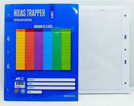 Hojas Traper ABC 200hojas PLOMO 5 perforaciones