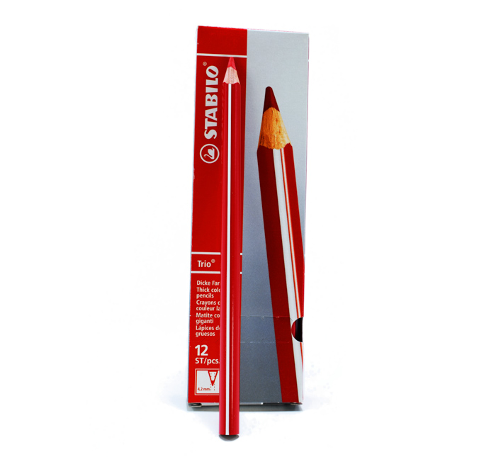 Lapiz rojo grafito trio jumbo Stabilo 12pcs