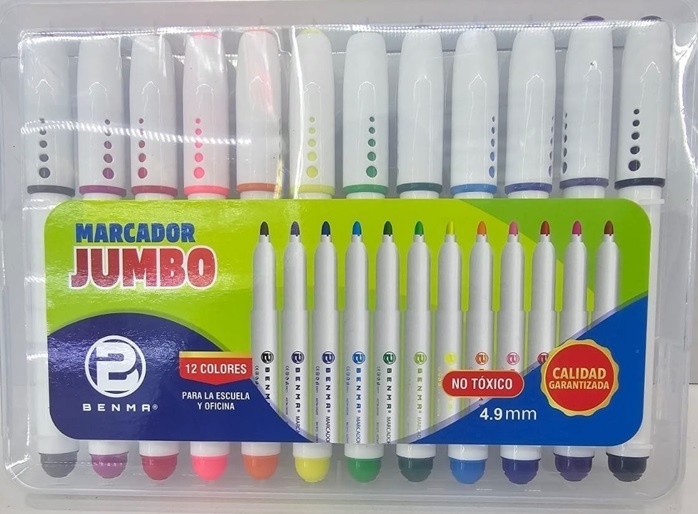 Marcador de agua Jumbo 5.6mm Benma 12 colores