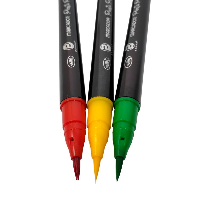 Marcador Punta Pincel Acuarelado BENMA 12 colores