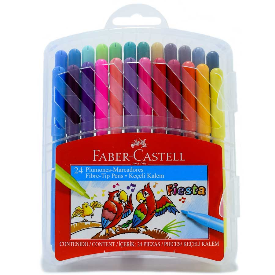 Marcador fiesta estuche rigido Faber Castell 24 colores