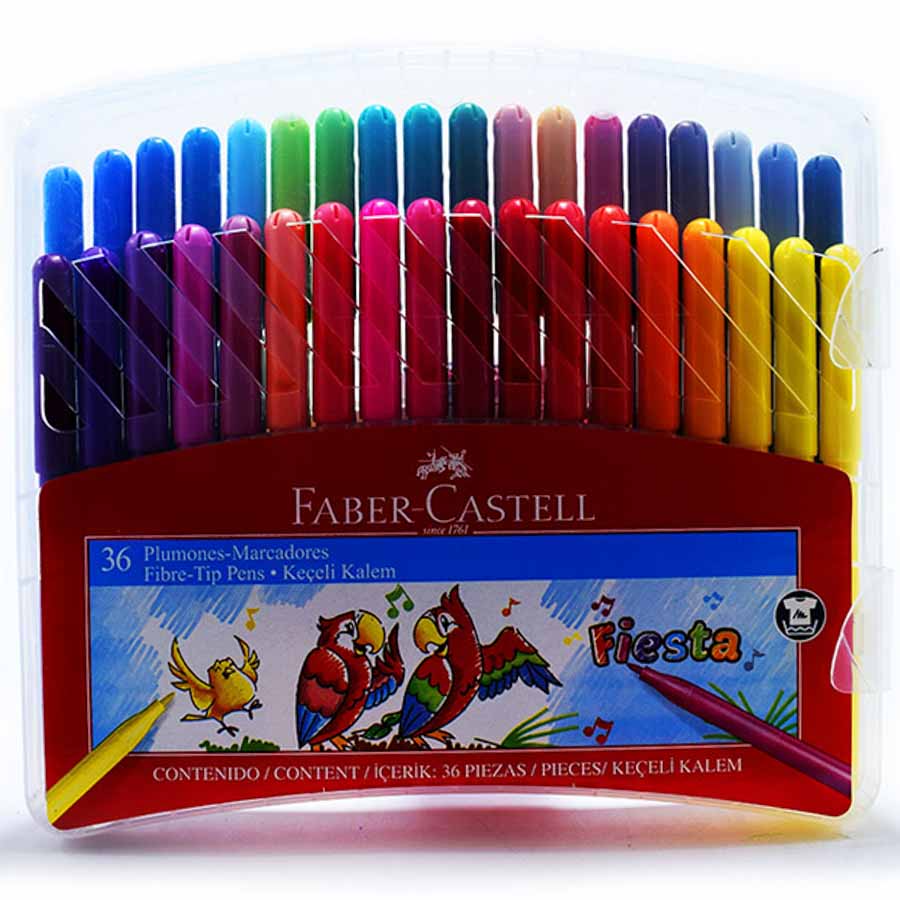 Marcador fiesta estuche rigido Faber Castell 36 colores