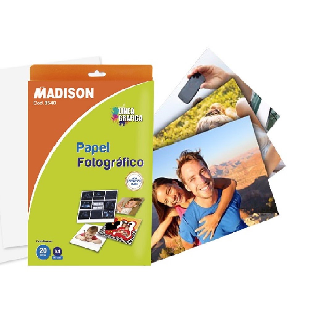 Papel  Fotografico Madison A4 185g 20 hojas
