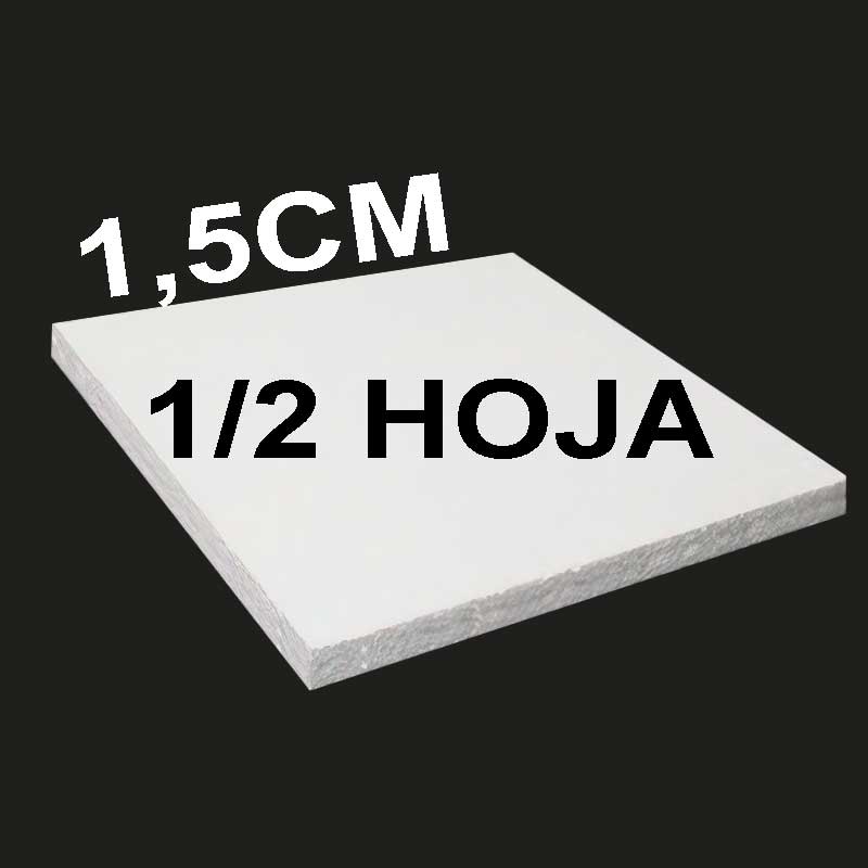 Plastoformo media hoja espesor de 1.5cm, 50x50cm 68pcs.