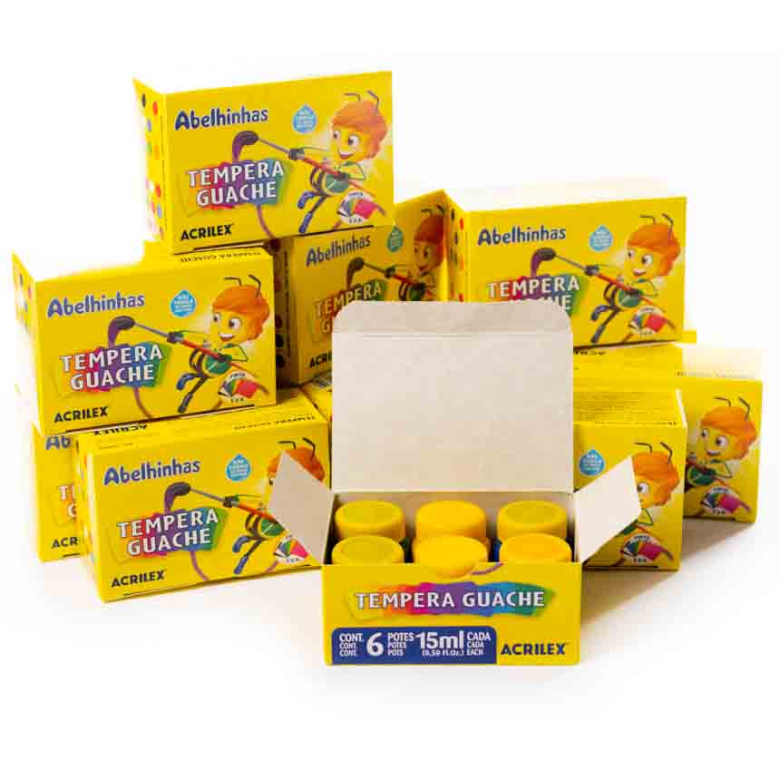Tempera Guache 6 colores Acrilex 15ml