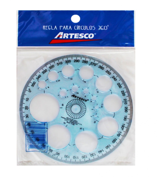 Transportador Artesco 360° circulimetro de 25PCS