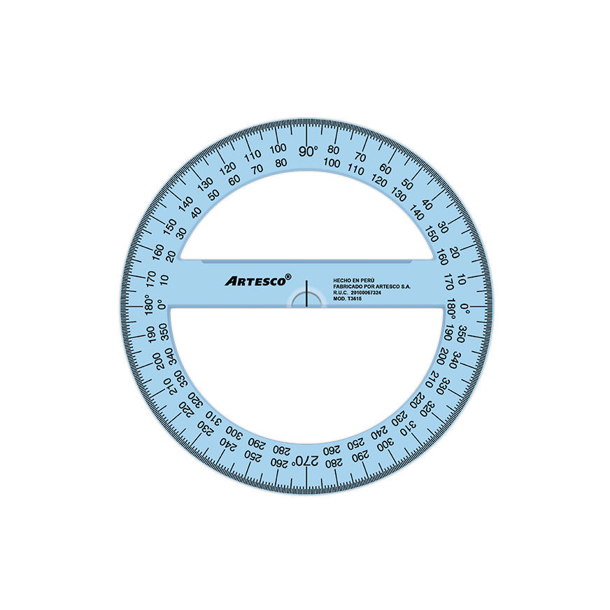 Transportador Artesco 360°x20CM de 12PCS