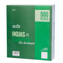 Hojas de carpeta blanca Lider 500hjs