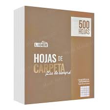 Hojas de carpeta elba o intermedia  Lider 500hjs