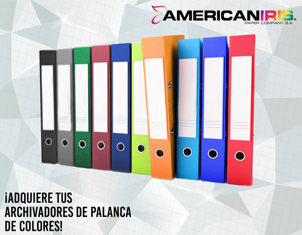 Archivador palanca Oficio American Iris 4PCS solo Negro