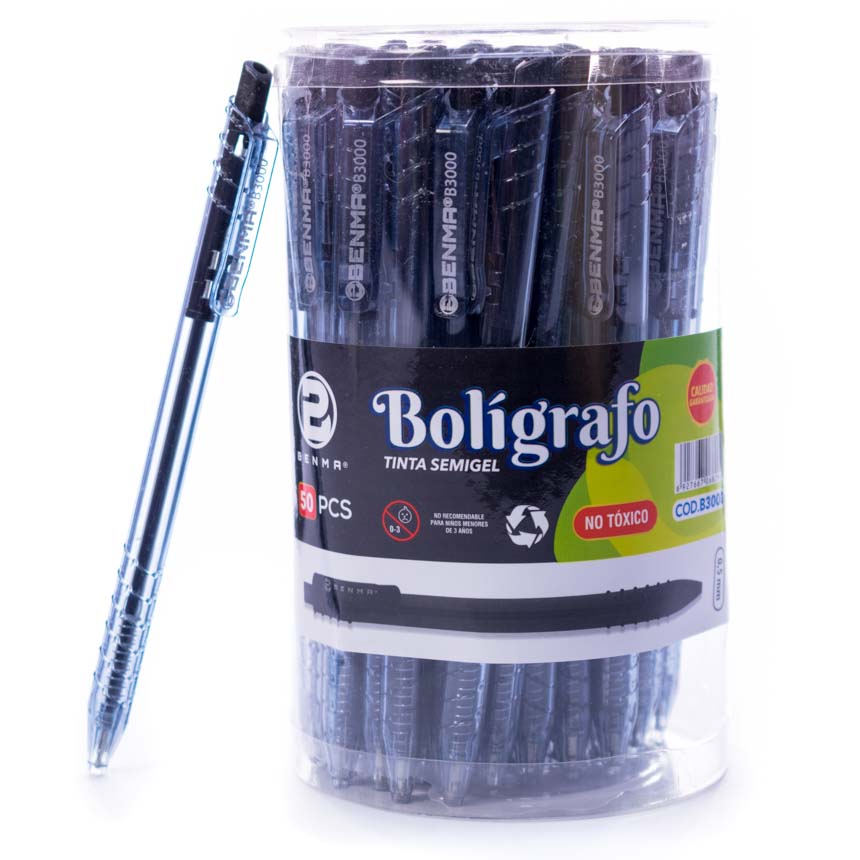 Boligrafo Retractil tinta semigel BENMA 50 pcs