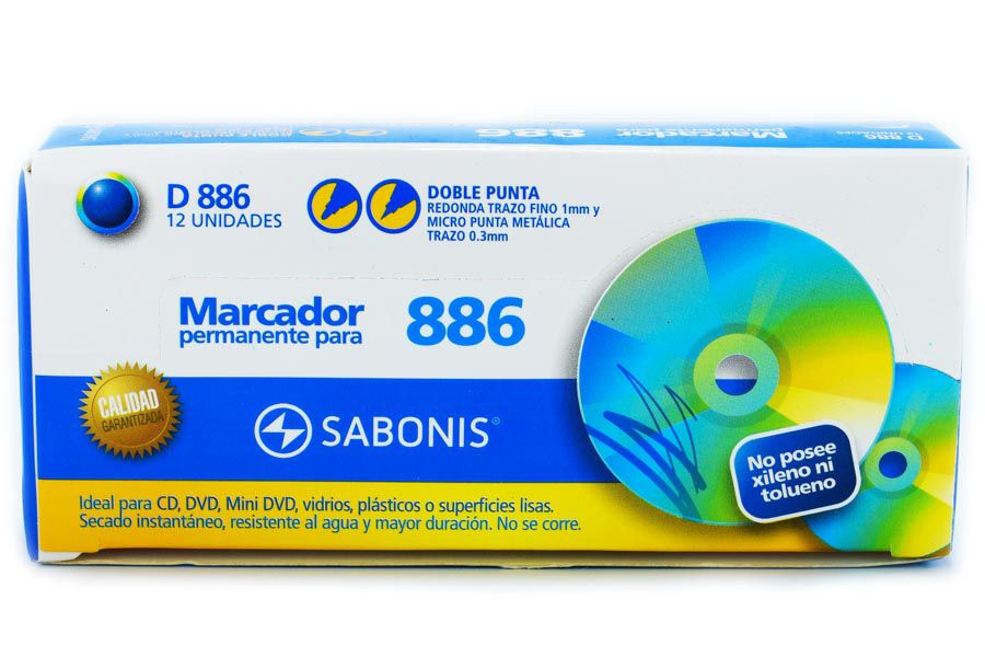 Marcador indeleble para CD doble punta Sabonis 12pcs