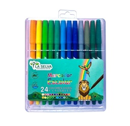 [LS2024] Marcador escolar rigido la Selva de 24 colores