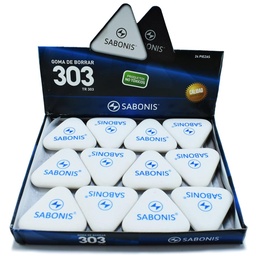 [TR303-BLA] Borrador triangular 303 grande blanco Sabonis 24pcs