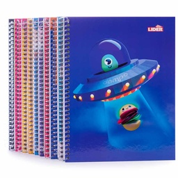 [ALC-100] Cuaderno anillado con anillas plasticas Carta Lider 100 Hjs.PLENO