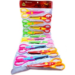 [1604] Tijeras zig zag 5" escolar  en tira 12PCS