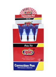[IGLE-147] Corrector liquido tipo boligrafo punta metal nib de Igle de 7ml.12pcs.