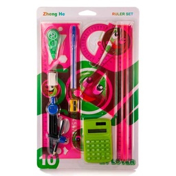 [GEO-13-2] Estuche Geometrico completo 10pcs con calculadora