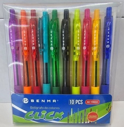 Boligrafo de colores retractiles benma